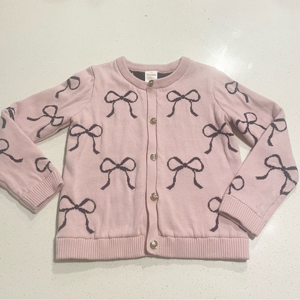 Gymboree Bow Print Knit Cardigan Sweater